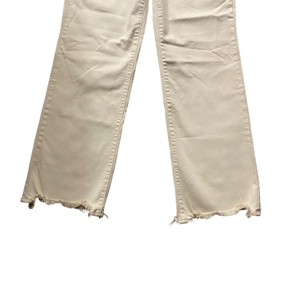 Judy Blue Women's Khaki Tan Straight Fit Jeans Frayed Ankle Bottom Sz 13/31 - Picture 3 of 7